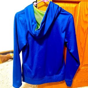 Under Armor - Women’s sweatshirt size small, blue and neon green